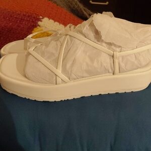 INC International Concepts White Sandals NEW